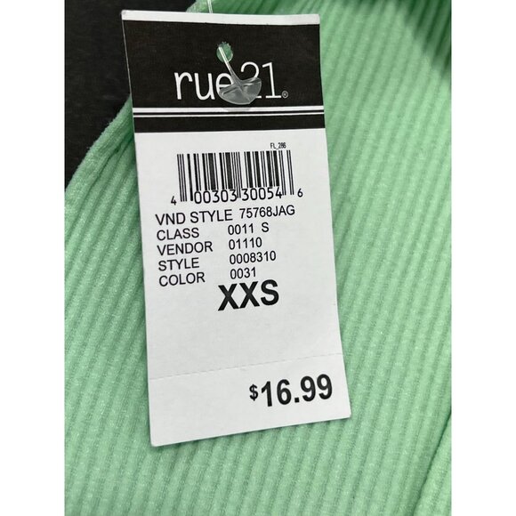 Rue 21 - Women's Short Sleeve Lace V-Neck T-Shirt - Green - XXS - Picture 11 of 12